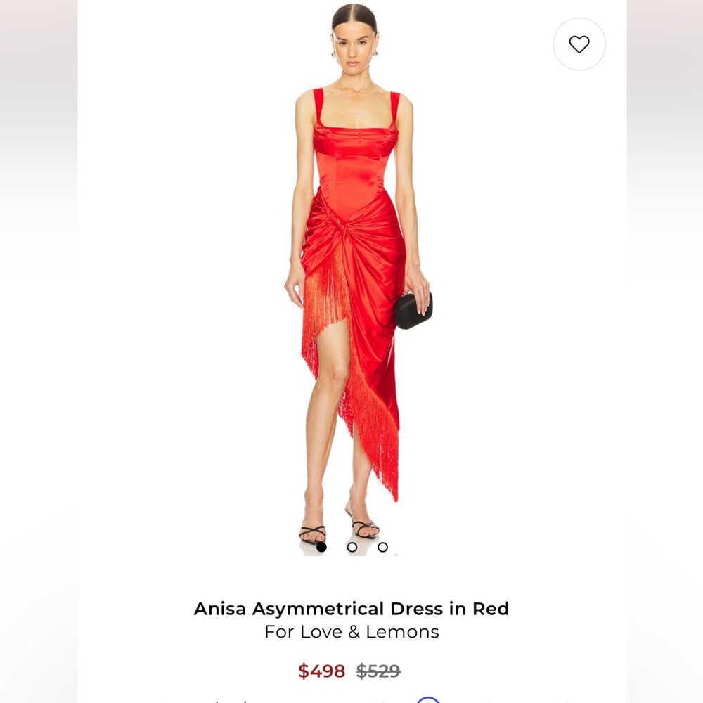 For Love And Lemons Vibrant Red Asymmetrical Dress